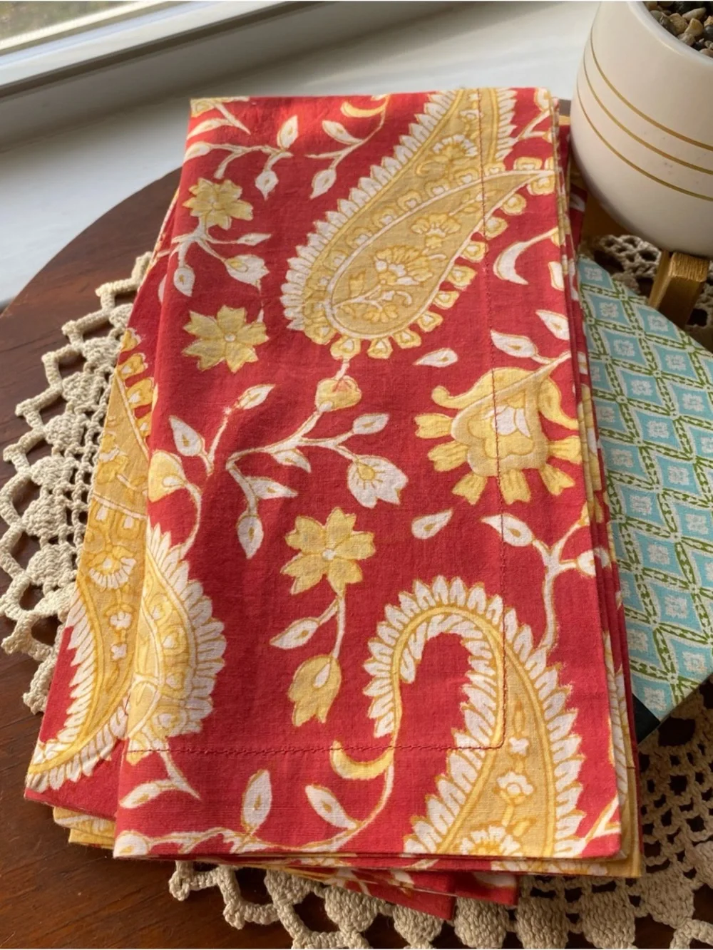 Pottery Barn Cloth Table Napkins 100% Cotton Set of 4 NEW!